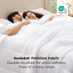 Bedsure primer plano del relleno GentleSoft mostrando suavidad y comodidad