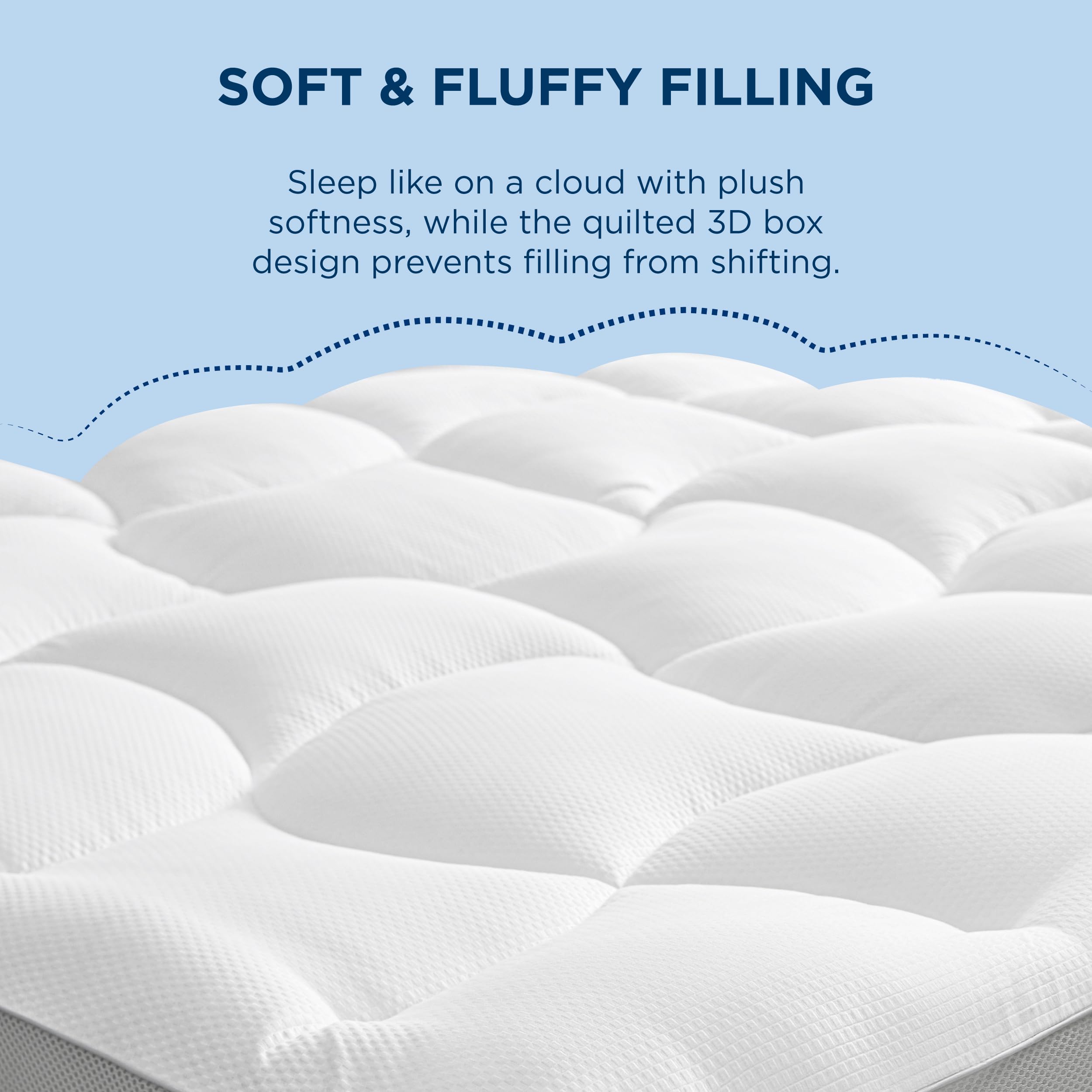 Bedsure topper colocado en dormitorio universitario, aspecto acogedor y práctico
