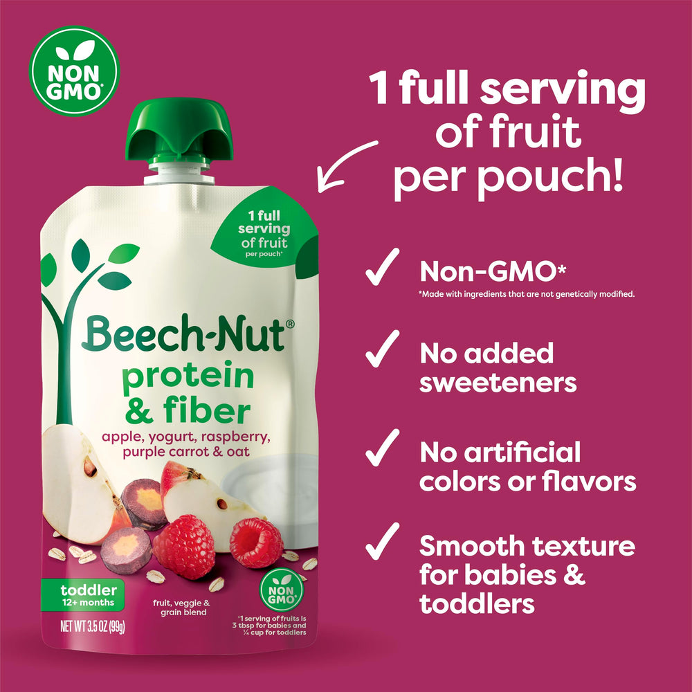 Beech-Nut primer plano de la textura suave del puré listo para servir
