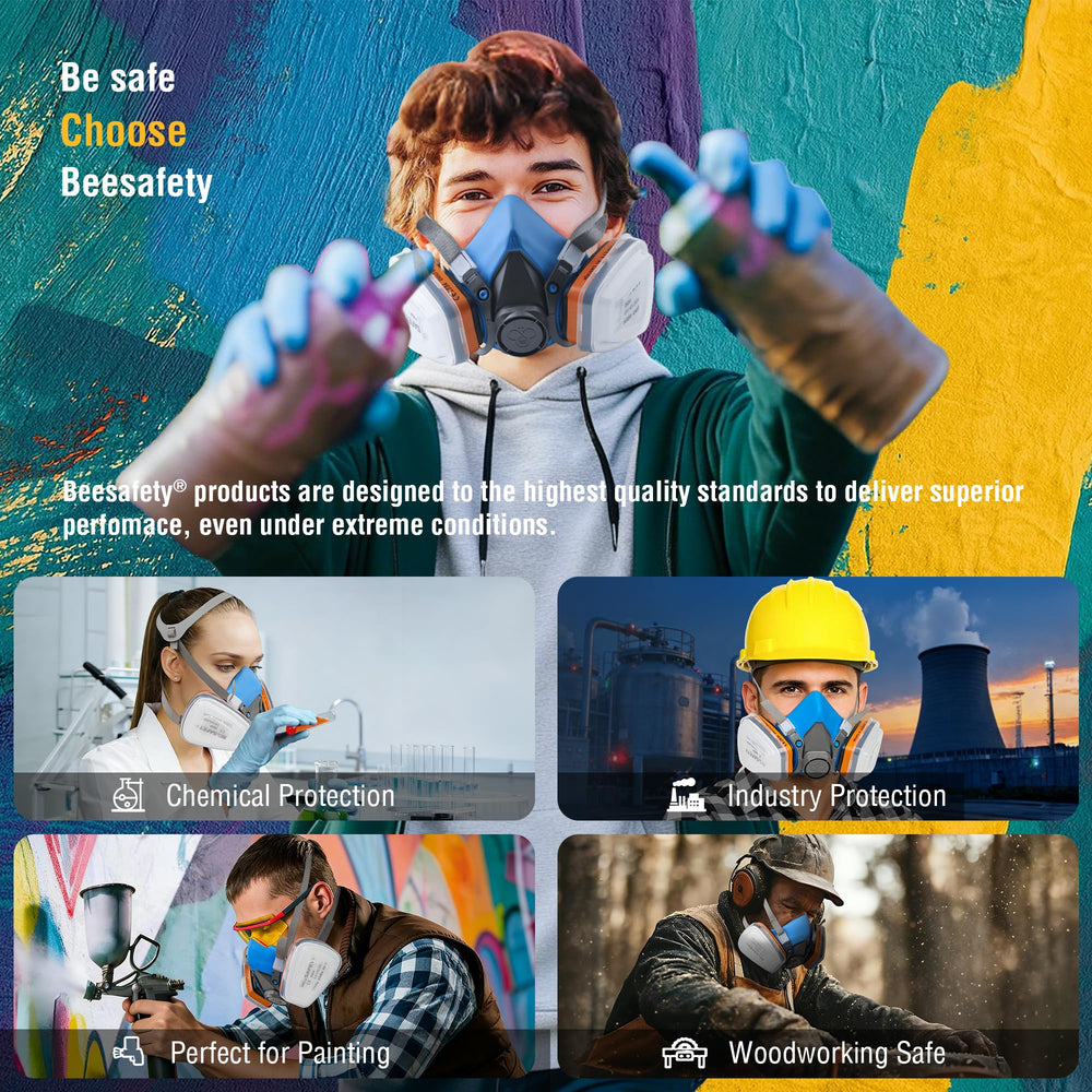 BEESAFETY ensamblaje de filtros A1 y P2 que facilita el reemplazo rápido