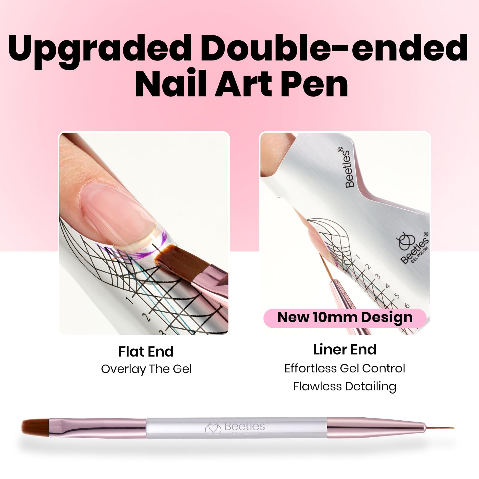 Beetles gel en aplicación sobre uñas, construcción sólida y estética