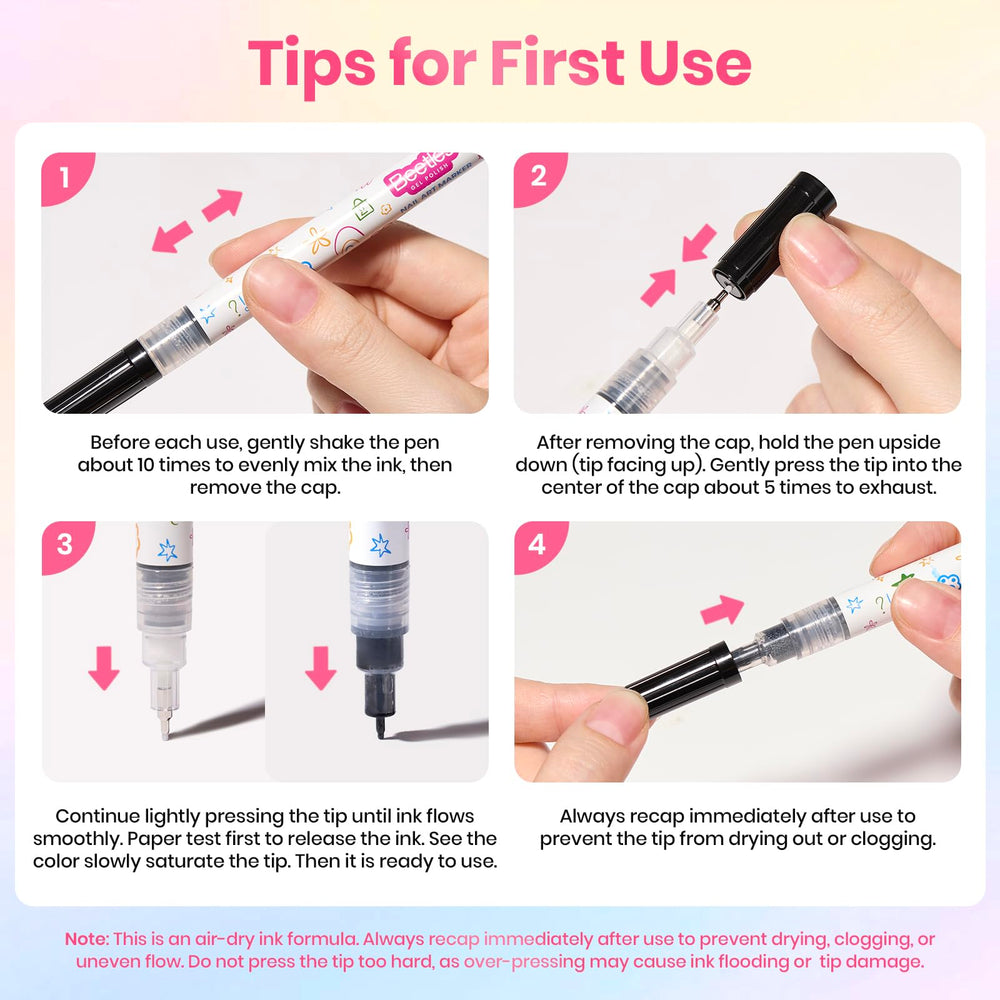 Beetles Gel Polish etiqueta con instrucciones, información de uso clara
