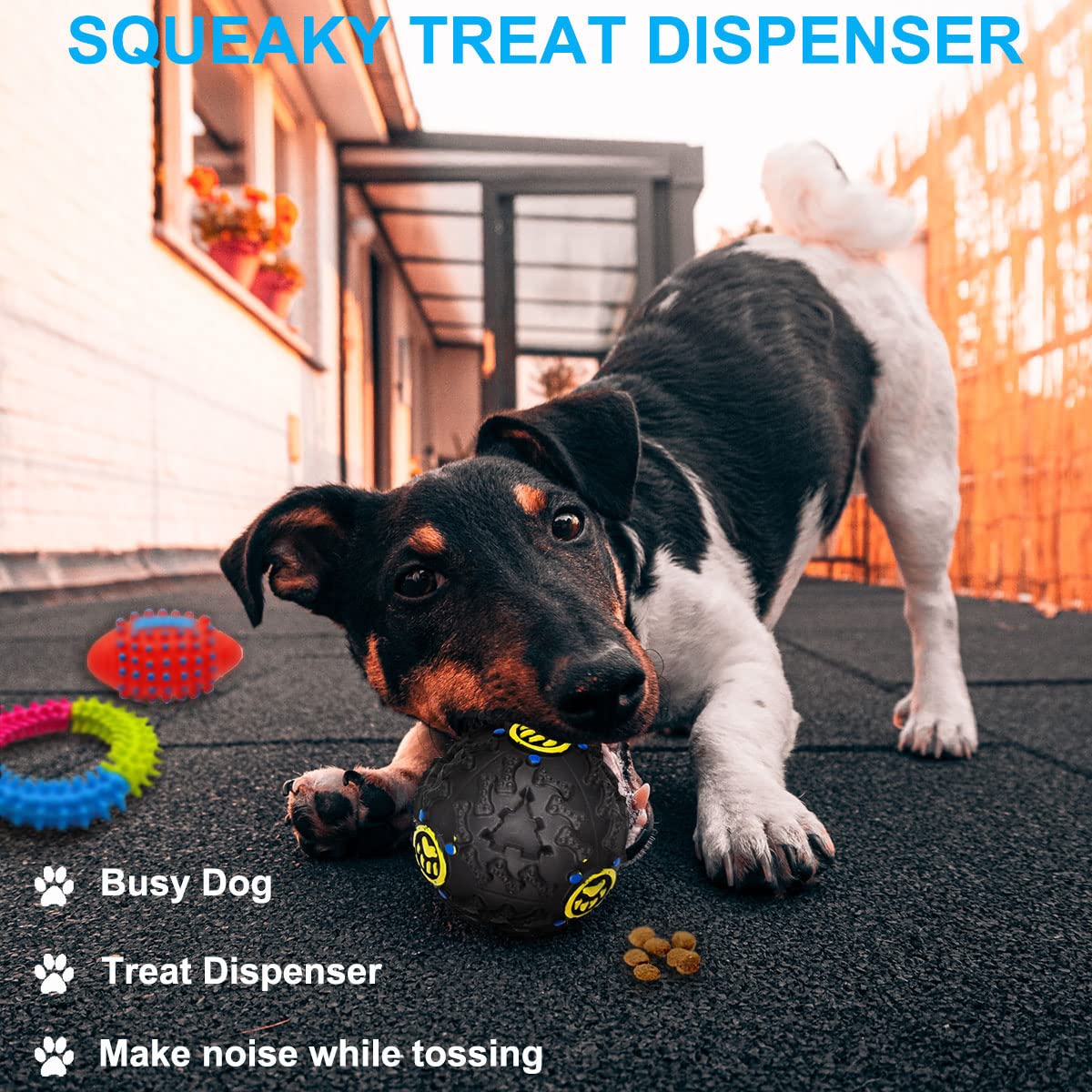Beiker pelota dispensadora mostrando golosinas, estimula la inteligencia del cachorro