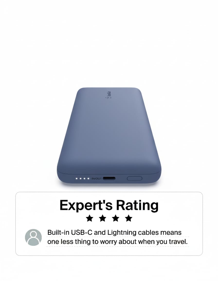 Belkin BoostCharge Plus indicador LED que muestra el nivel de batería claramente