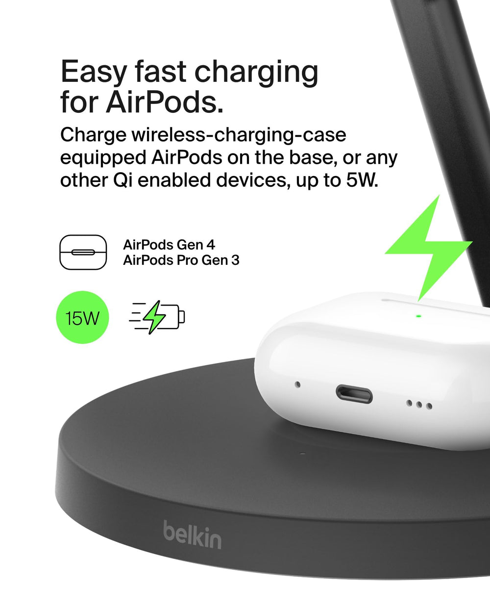 Belkin cable y fuente 40W incluidos para alimentación inmediata y viaje