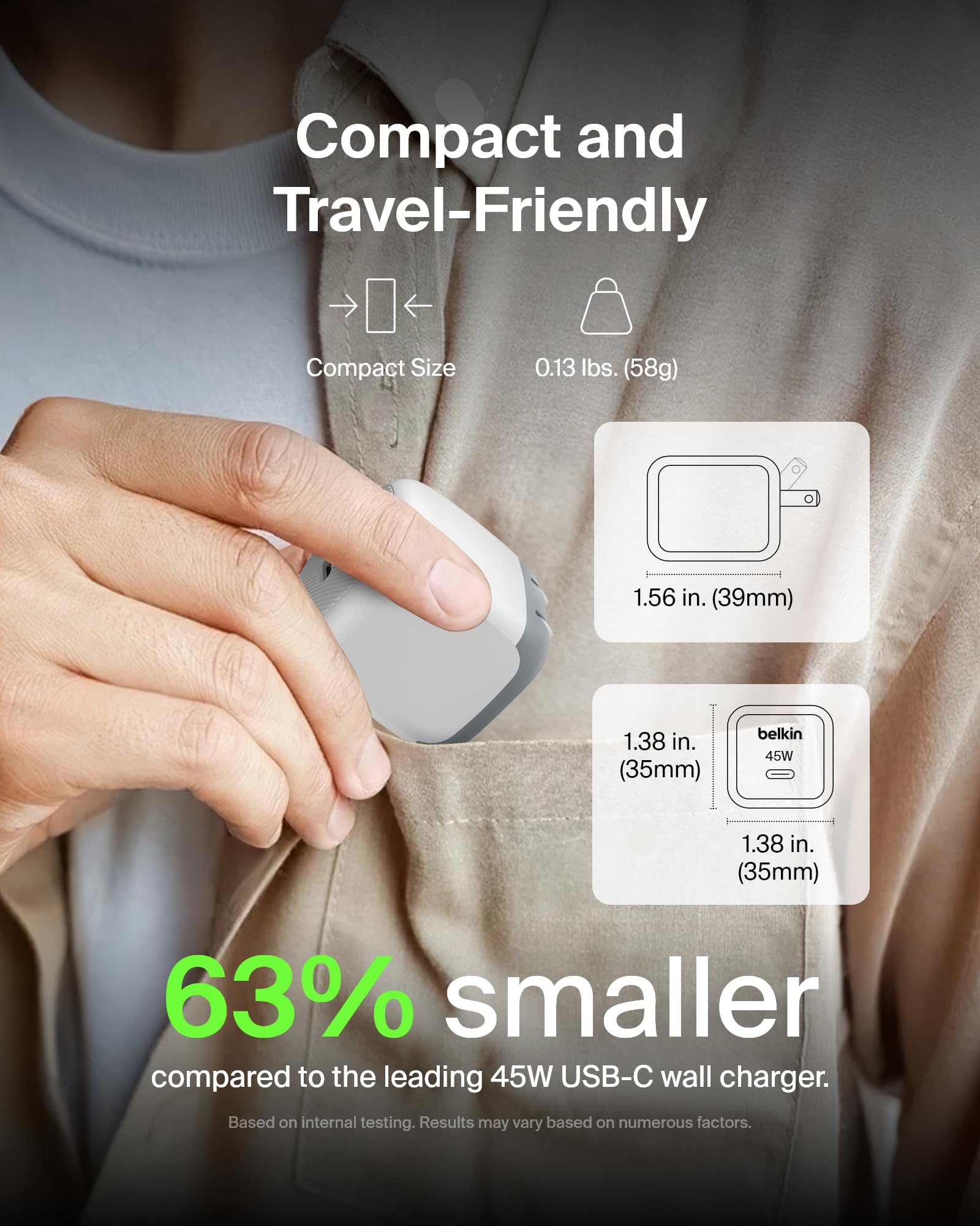 Belkin cable USB-C incluido de 1 m listo para carga rápida al instante