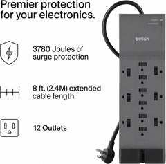 Belkin detalle de las tomas espaciadas que admiten adaptadores grandes