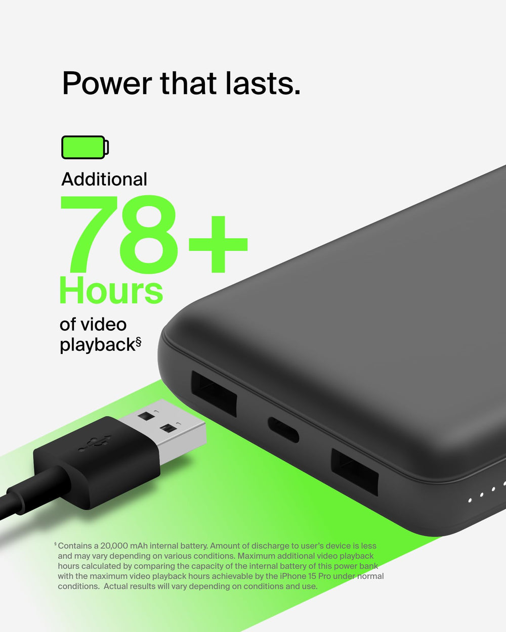 Belkin comparación en mano para apreciar tamaño y portabilidad