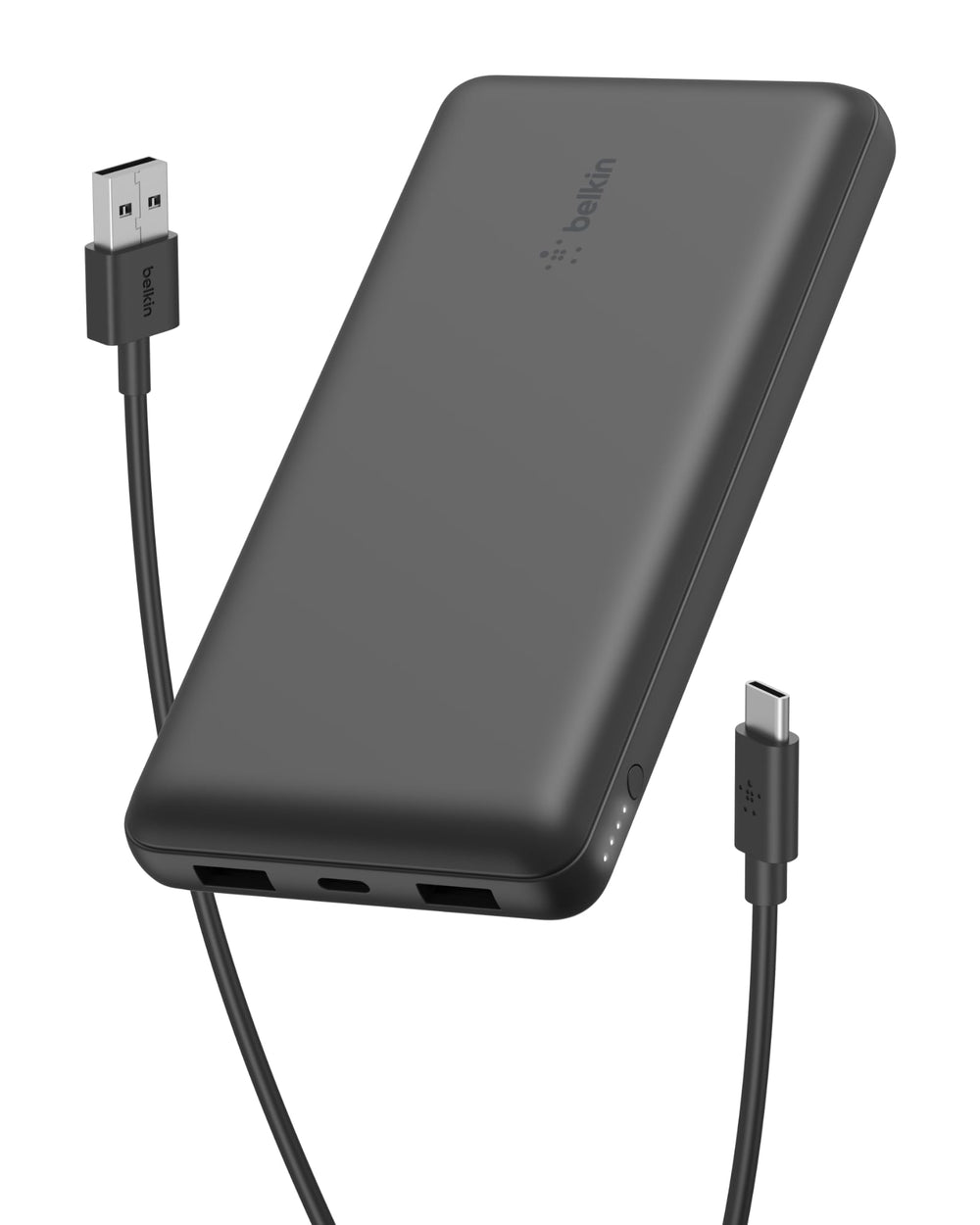 Belkin vista frontal del power bank mostrando diseño compacto y capacidad