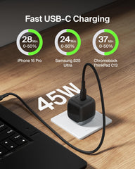 Belkin muestra dos puertos USB-C para cargar dos dispositivos simultáneamente