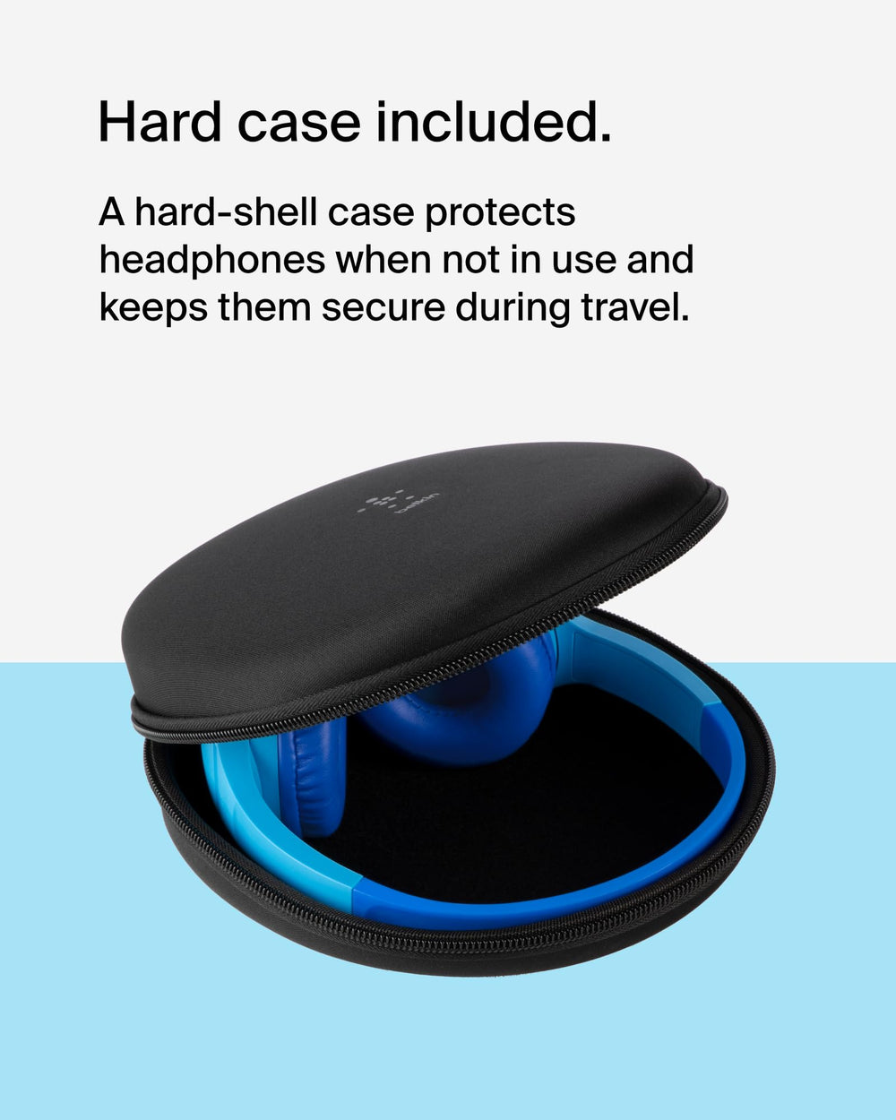 Belkin SoundForm Mini comparación de tamaño para ajustar a cabezas infantiles