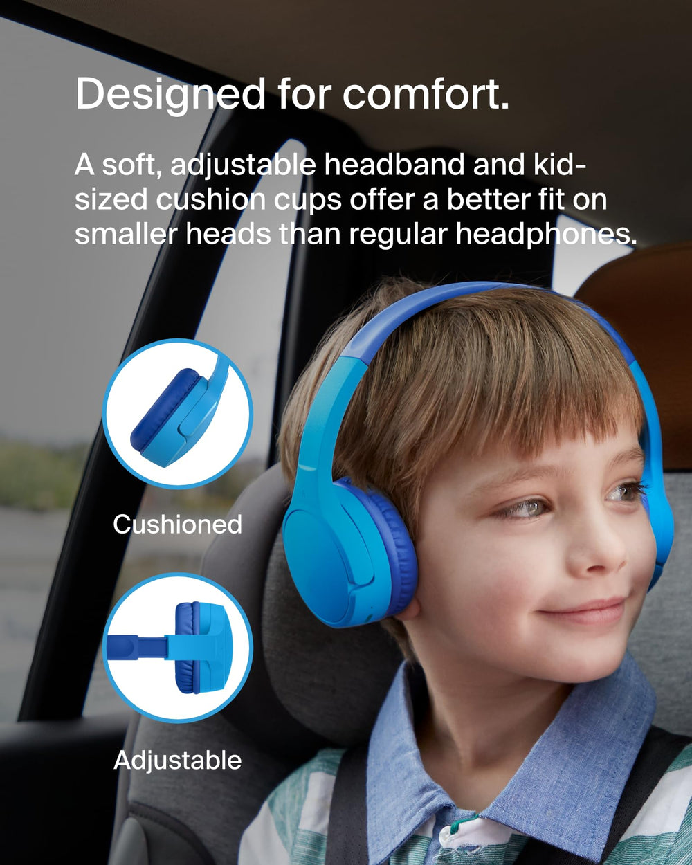 Belkin SoundForm Mini control táctil en copa para manejo sencillo por niños
