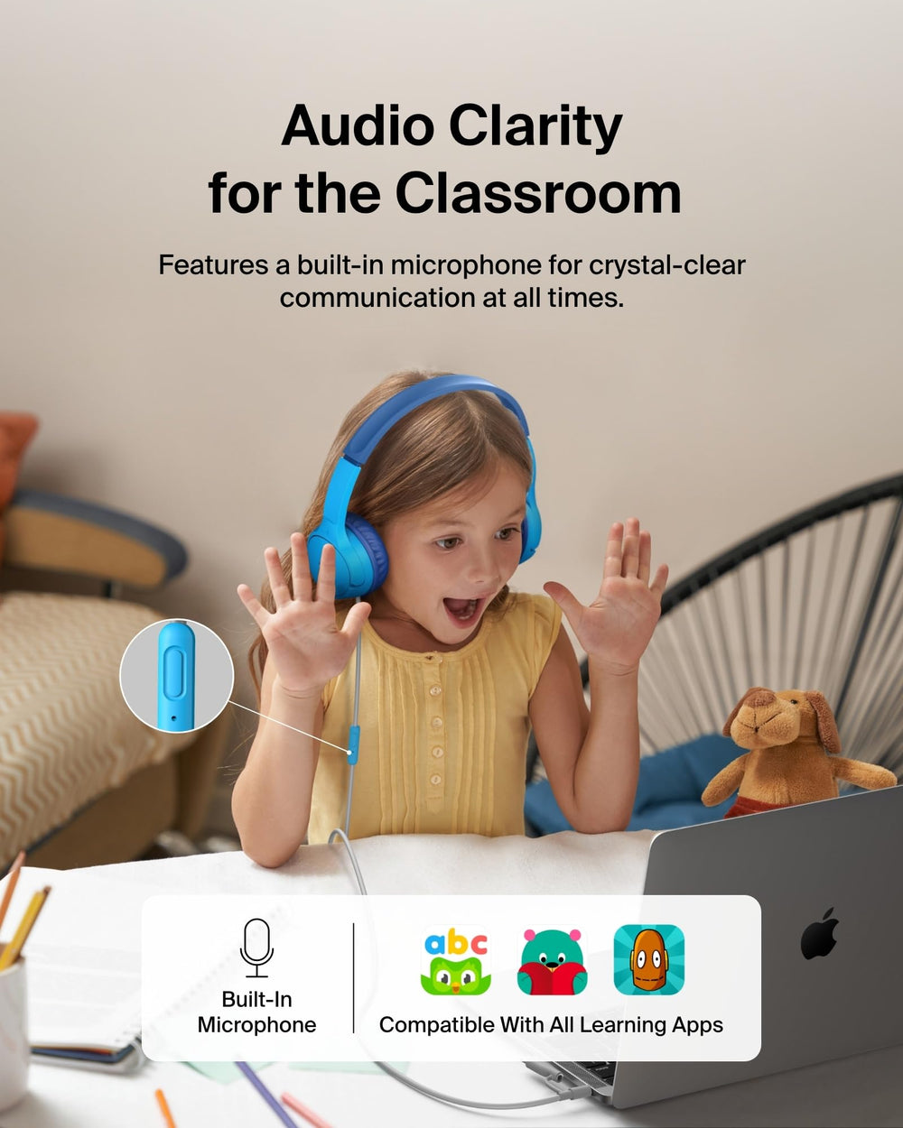 Belkin SoundForm mini micrófono en cable para llamadas y clases claras