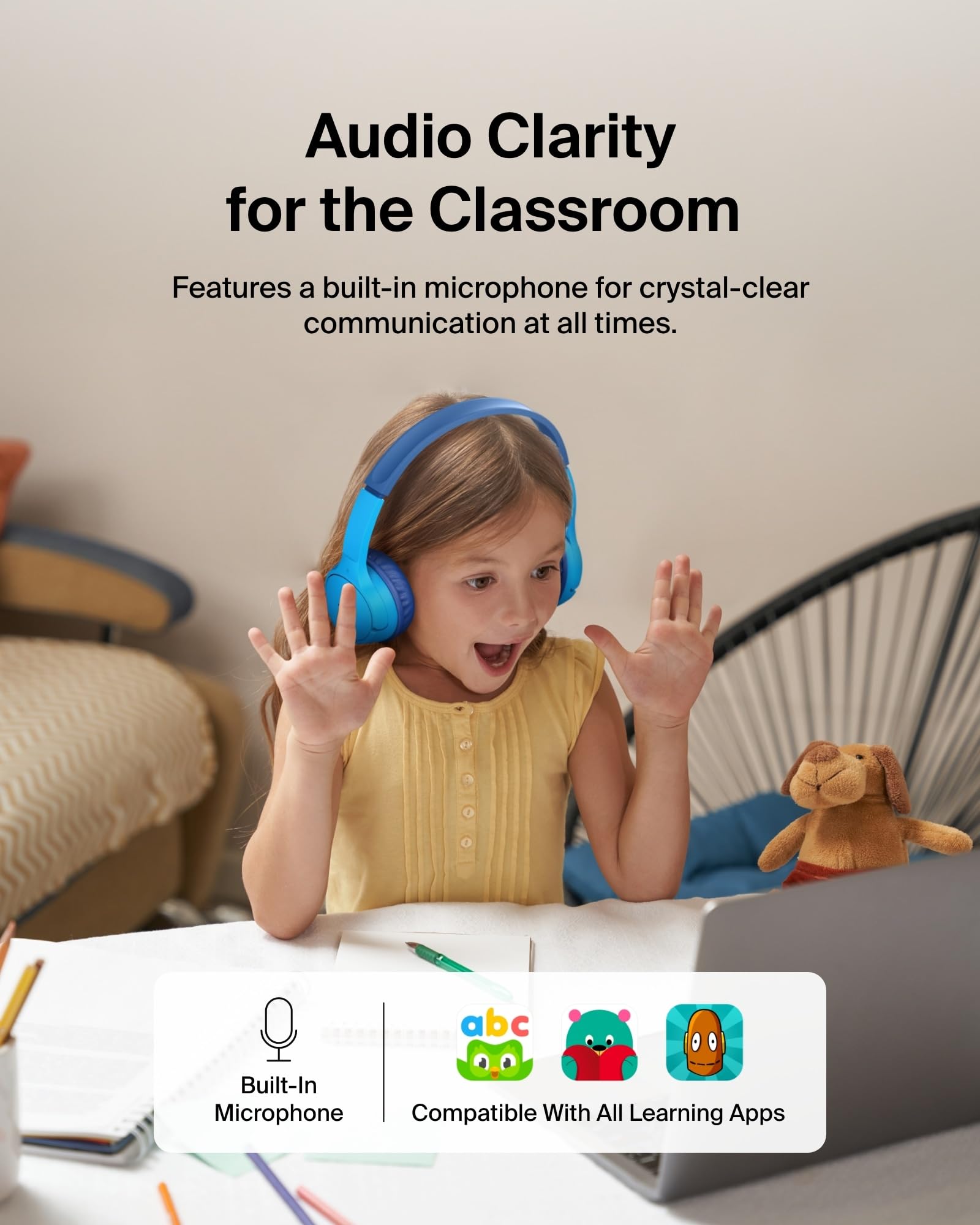 Belkin SoundForm Mini decorative stickers and included charging cable