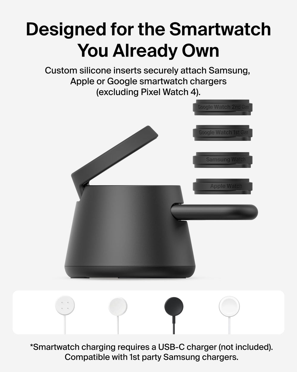 Belkin ángulo ajustable mostrado en modo soporte para ver contenido y cargar