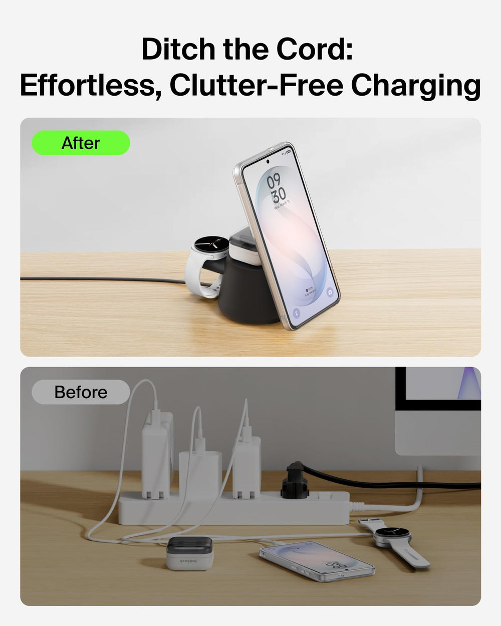 Belkin empaque sin plástico y carcasa con materiales reciclados mostrados
