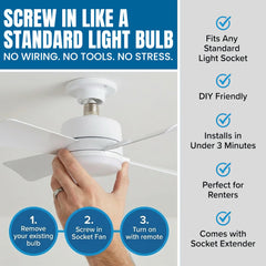 Bell+Howell Socket Breeze detalle del módulo LED que ofrece 1.000 lúmenes eficaces
