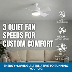 Bell+Howell Socket Breeze mando a distancia en mano para control independiente de luz y ventilador