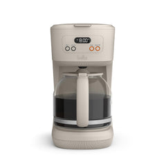 BELLA vista frontal de la cafetera con diseño y capacidad de 12 tazas