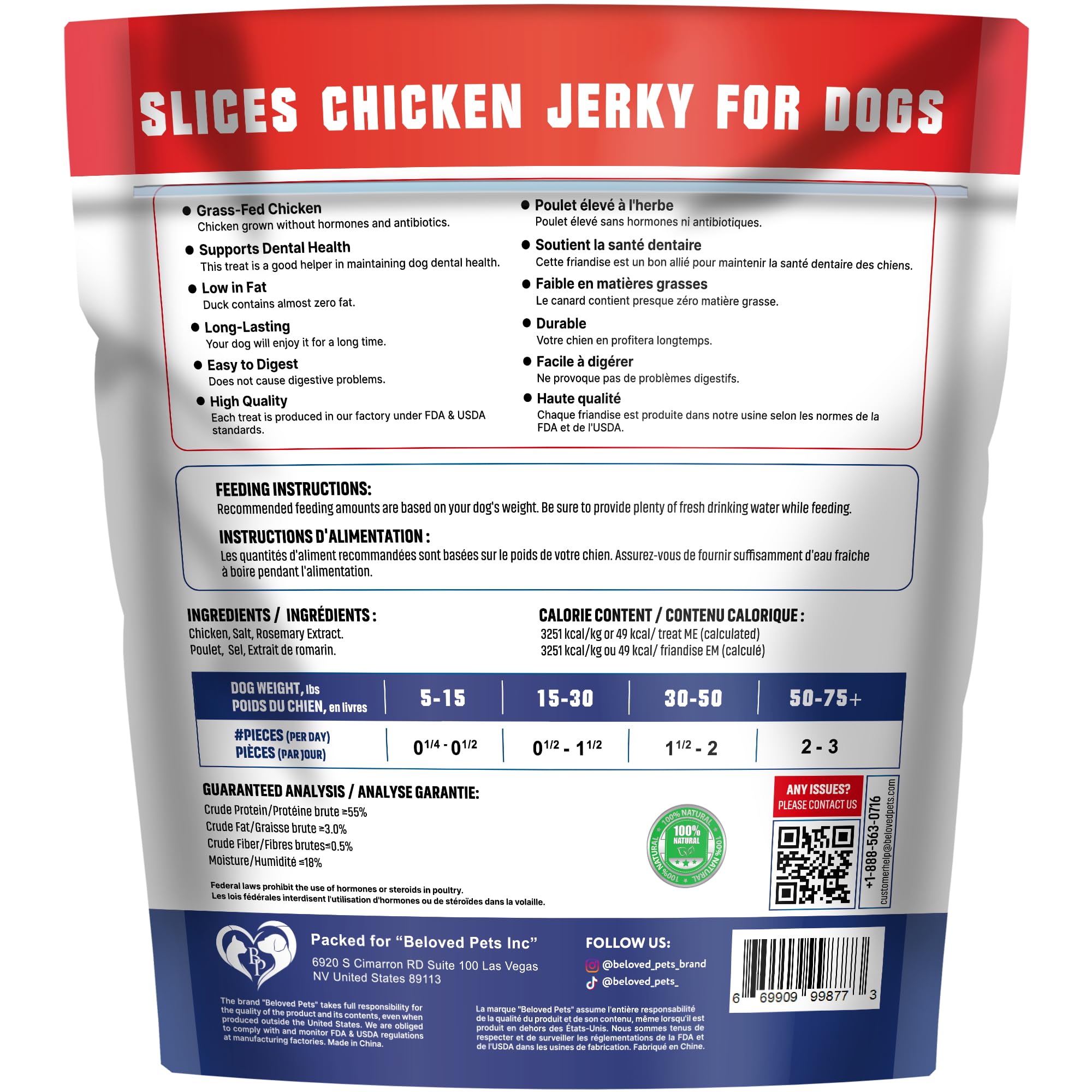 Beloved Pets close-up of jerky texture showing tenderness