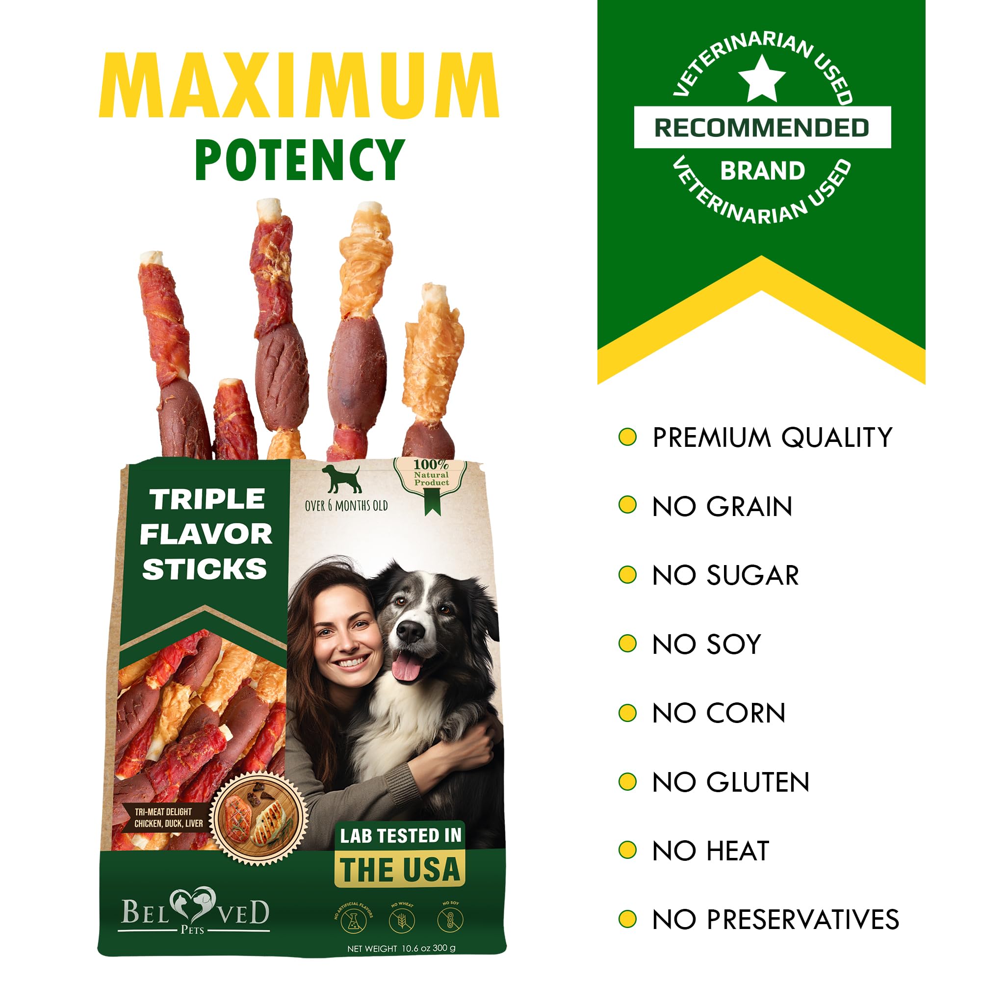 Beloved Pets primer plano de carne deshidratada que aporta proteína real