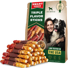 Beloved Pets envase frontal mostrando palitos envueltos y beneficio fresco