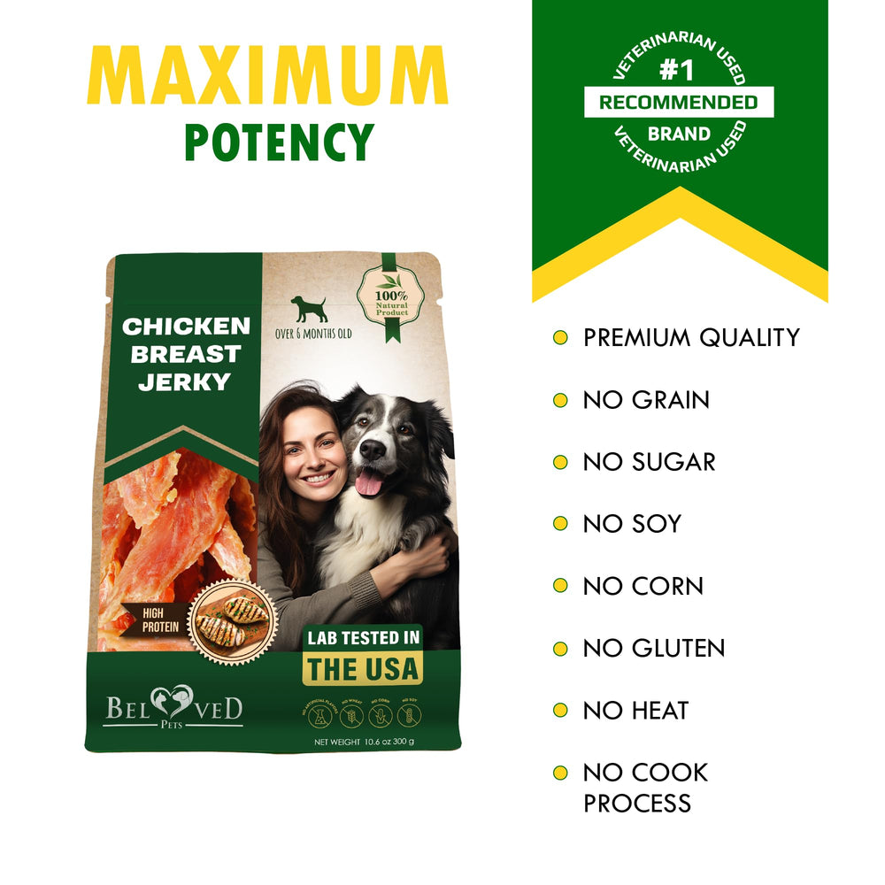 Beloved Pets etiqueta con ingredientes, grado humano y sin rawhide
