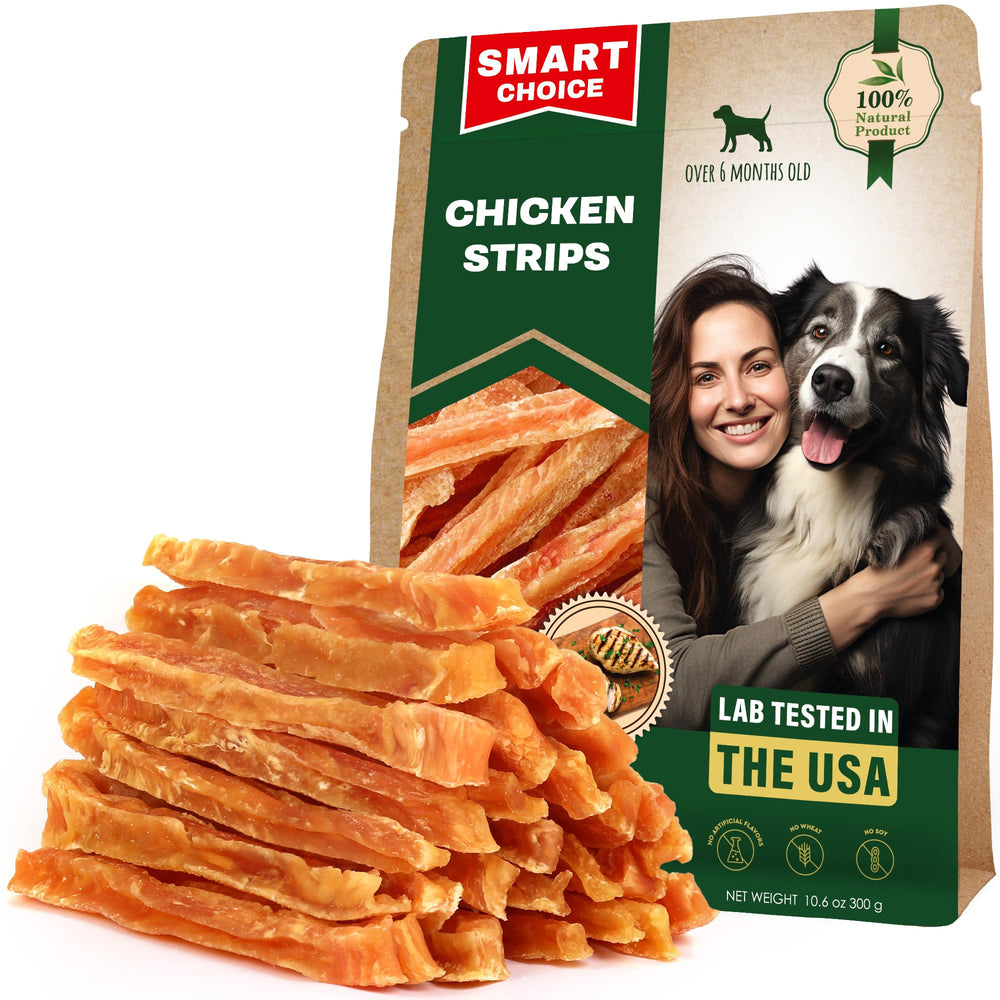 Beloved Pets envase frontal con tiras de pollo, atractivo y confiable