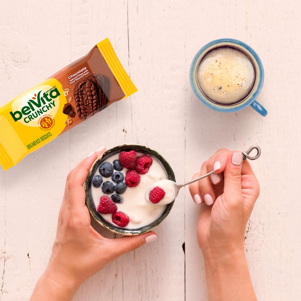 belVita caja multipack abierta con 30 paquetes para despensa o oficina