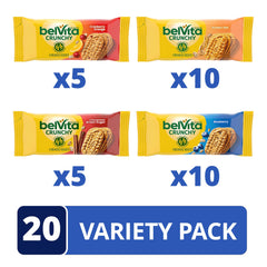 belVita paquete abierto con cuatro galletas listo para llevar