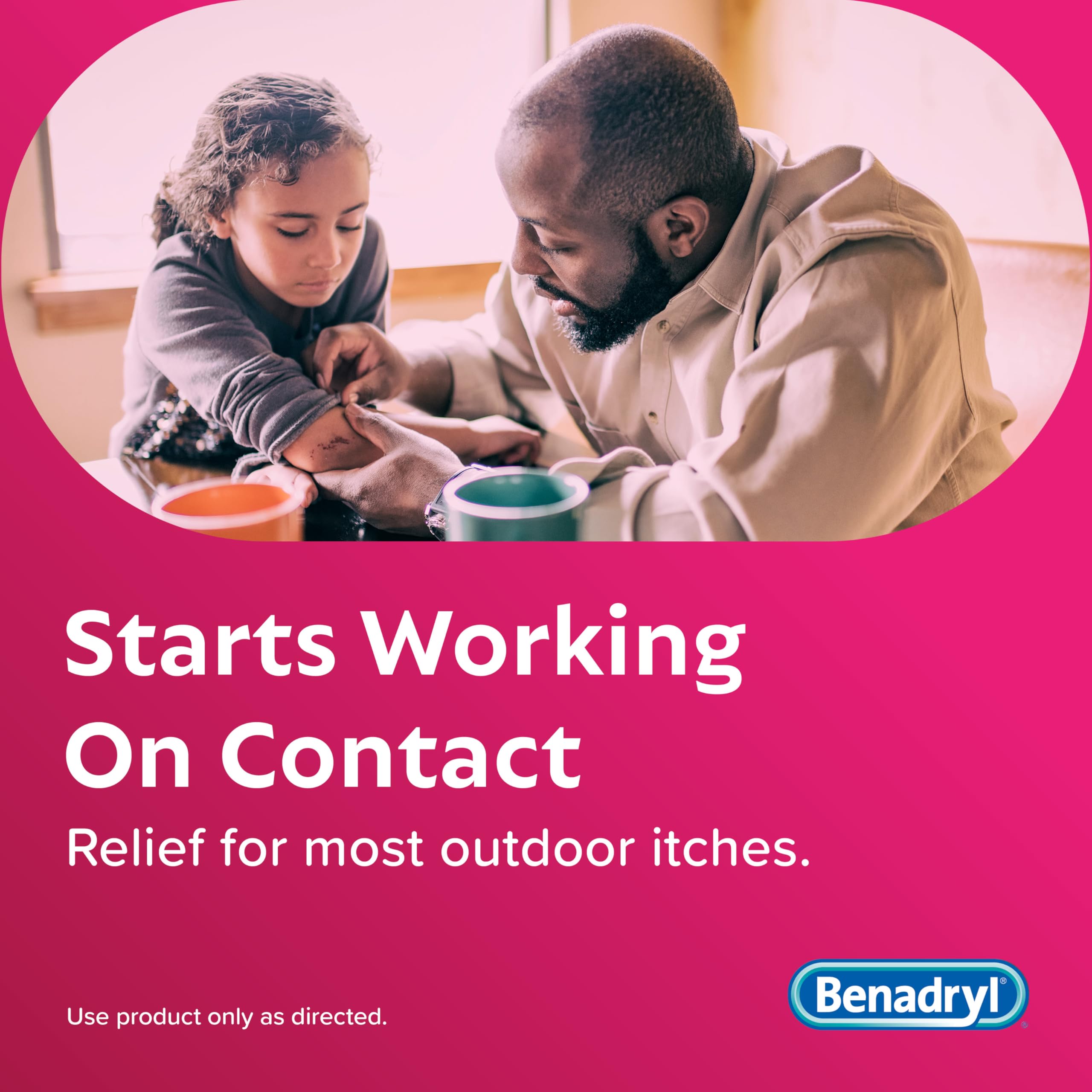 Benadryl primer plano del ingrediente activo para eficacia tópica