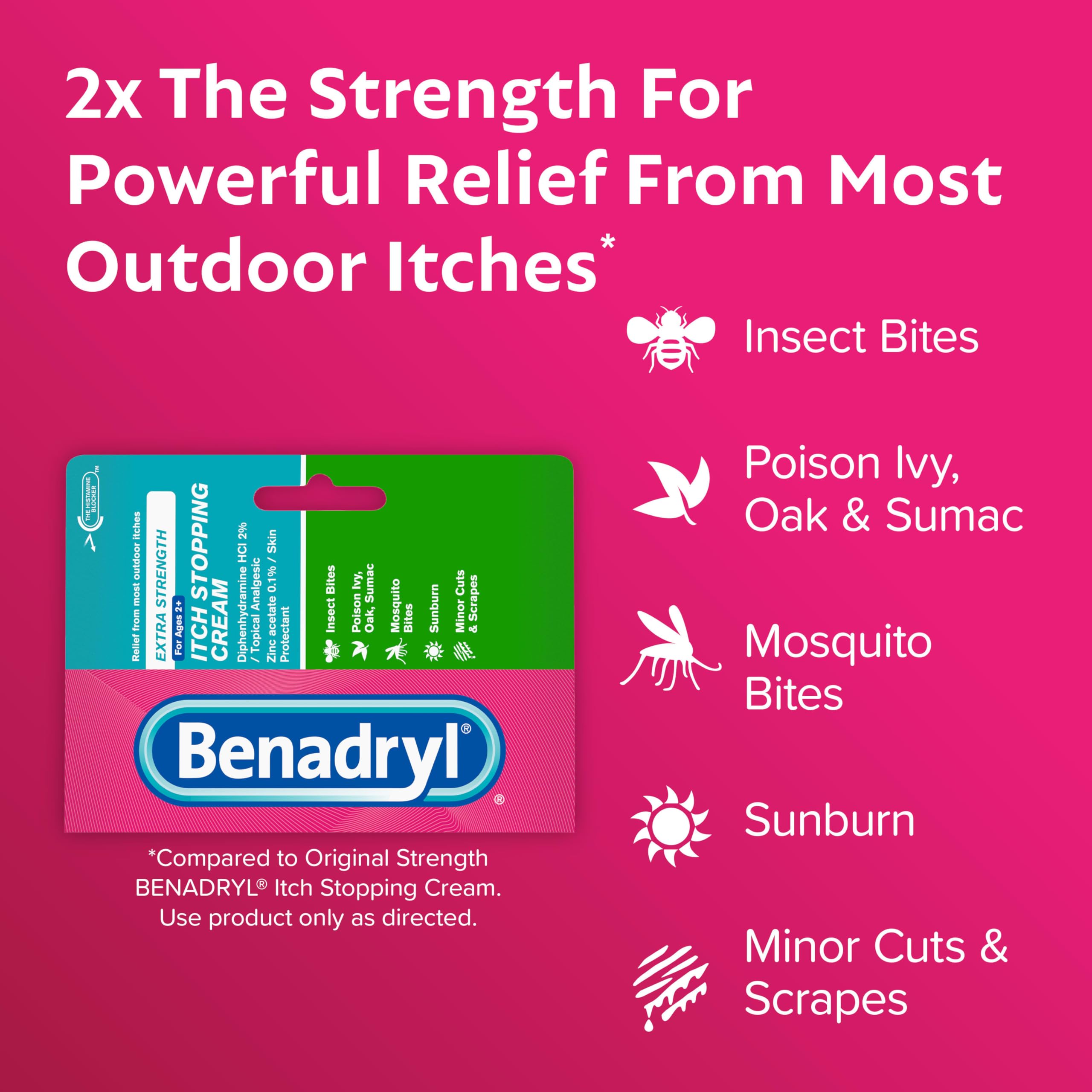 Benadryl crema abierta textura fresca para alivio localizado