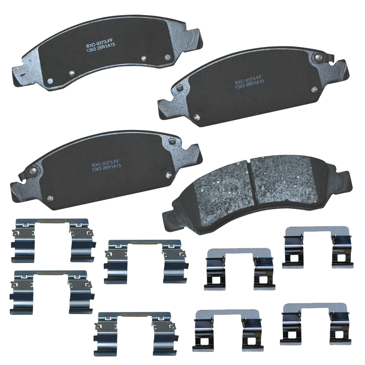 Bendix pastillas SBC1363 vista frontal con ajuste OE y reemplazo directo