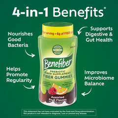 Benefiber primer plano de una gomita mostrando textura masticable y apariencia natural