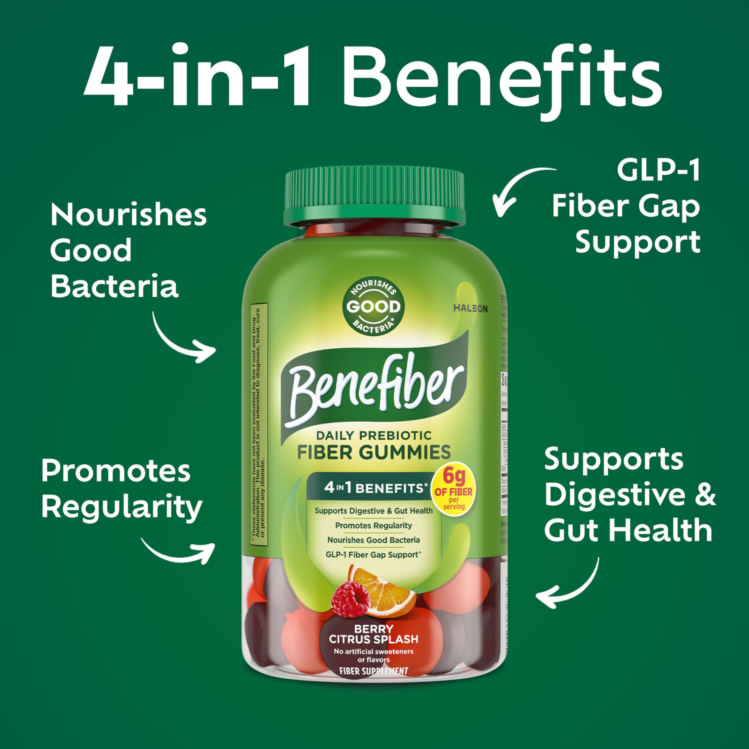 Benefiber gomita textura en primer plano muestra suavidad y sabor apetecible