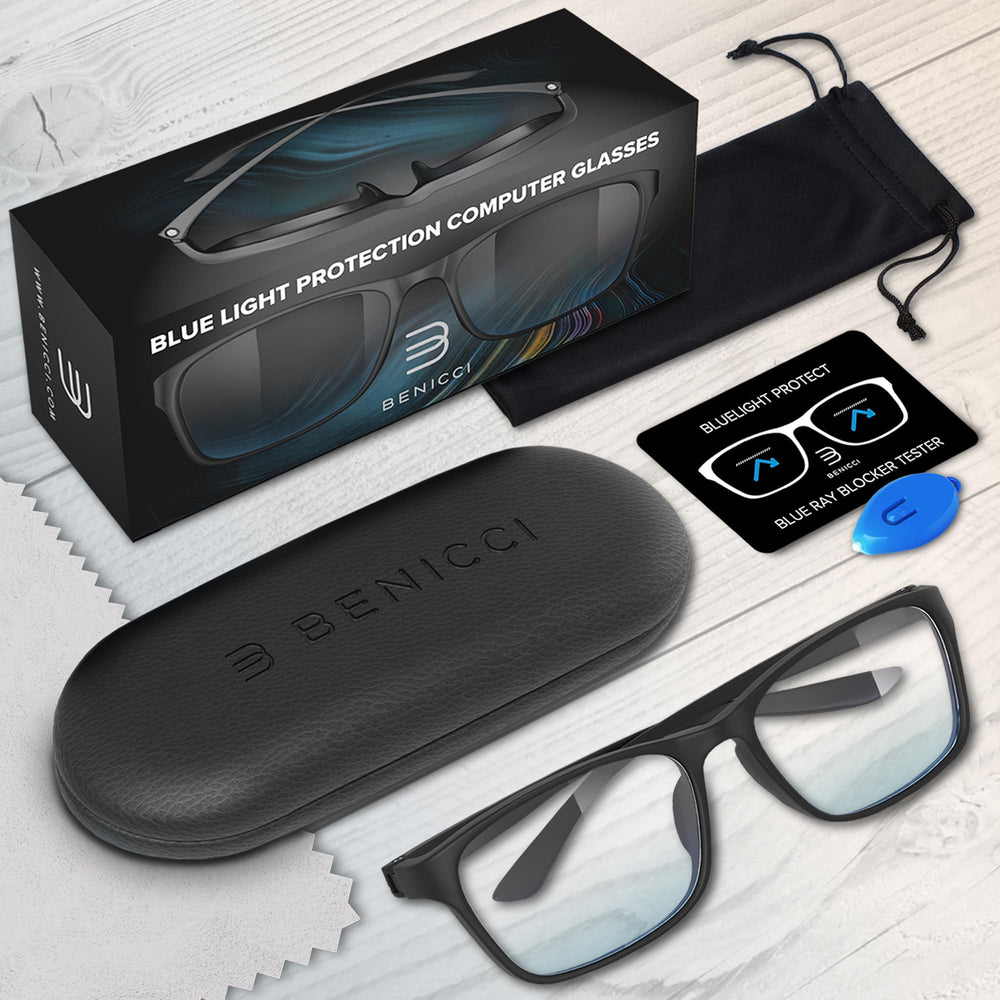 Benicci estuche abierto protegiendo gafas para transporte seguro