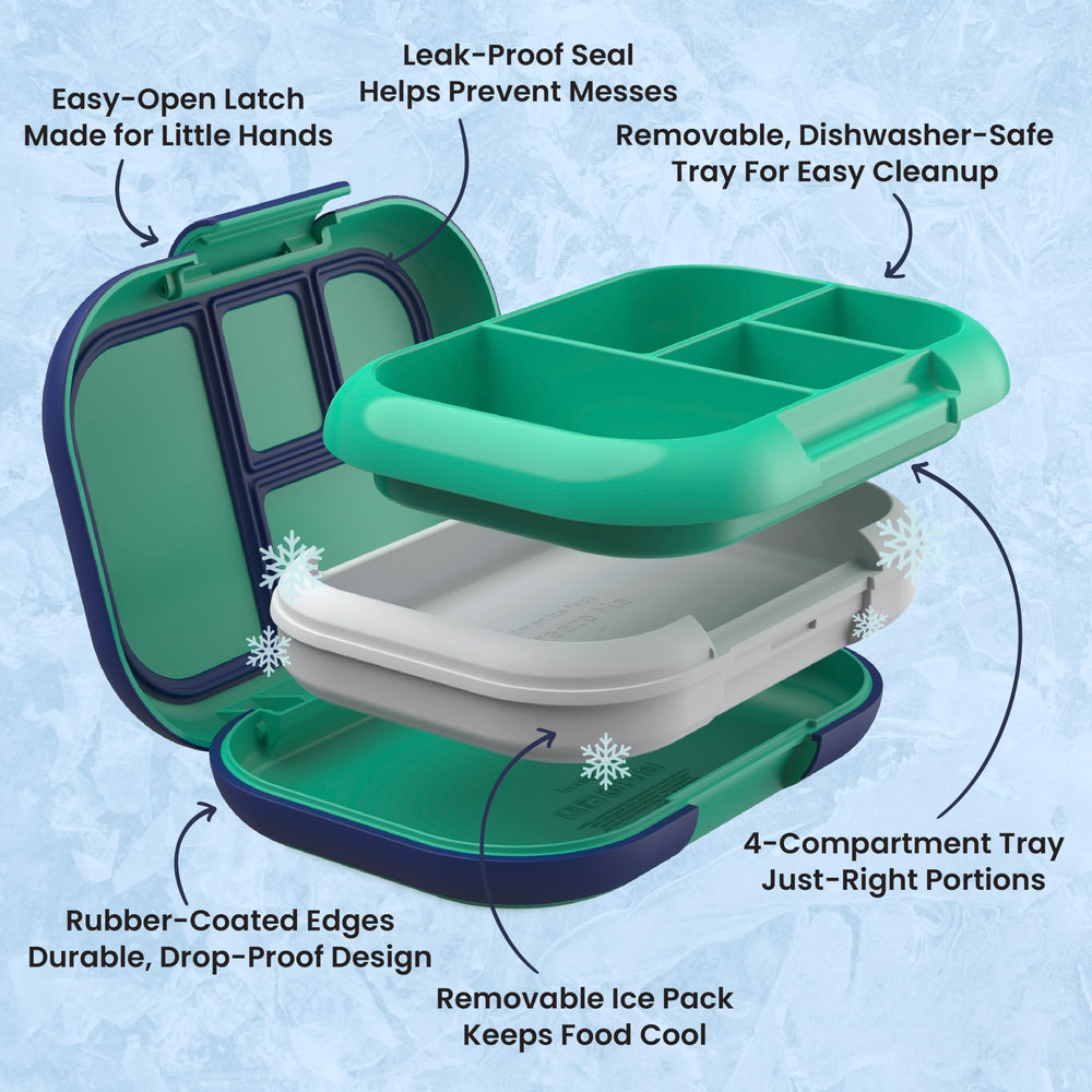 Bentgo lunch box dentro de mochila lista para el colegio