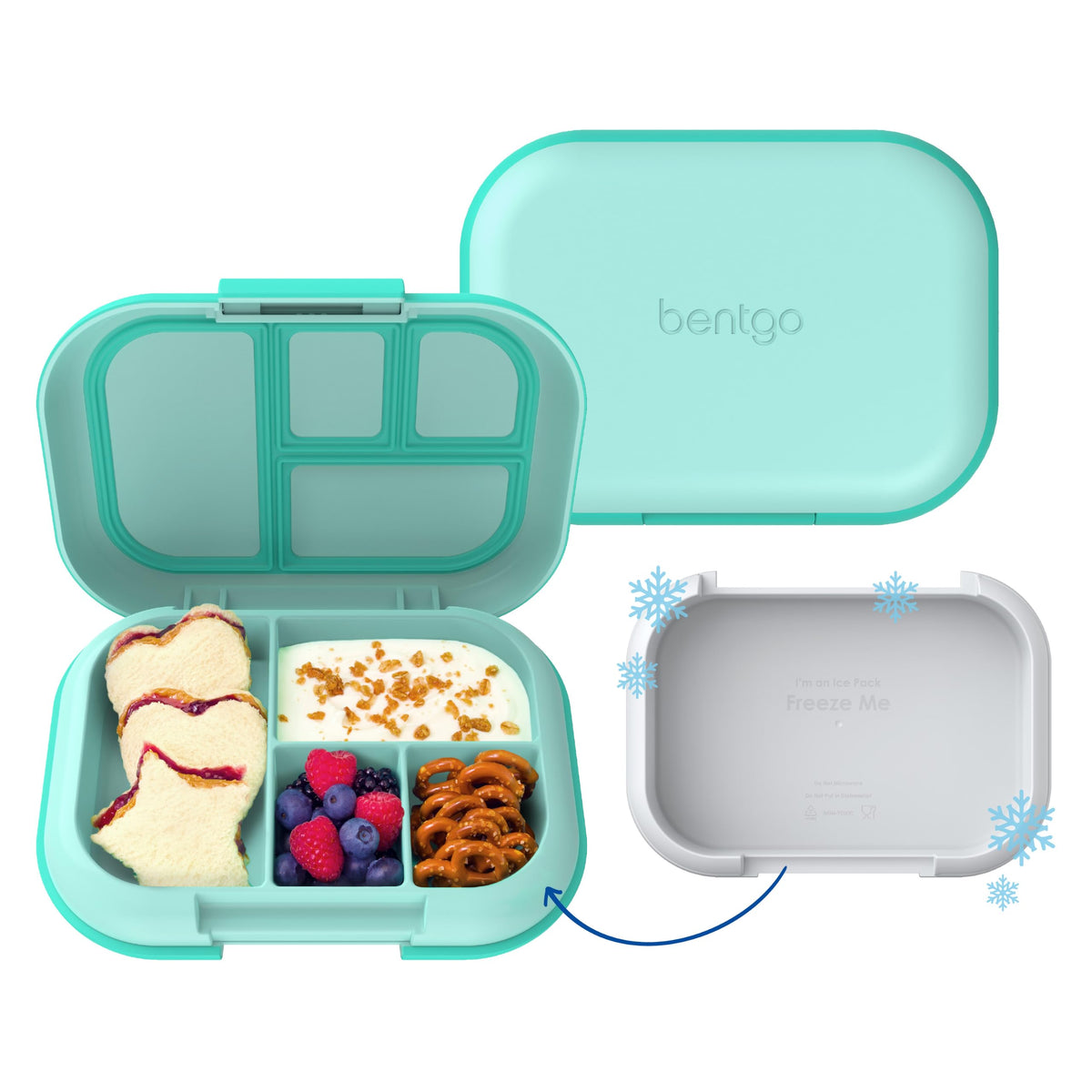 Bentgo vista frontal de la lonchera bento, diseño hermético y portátil