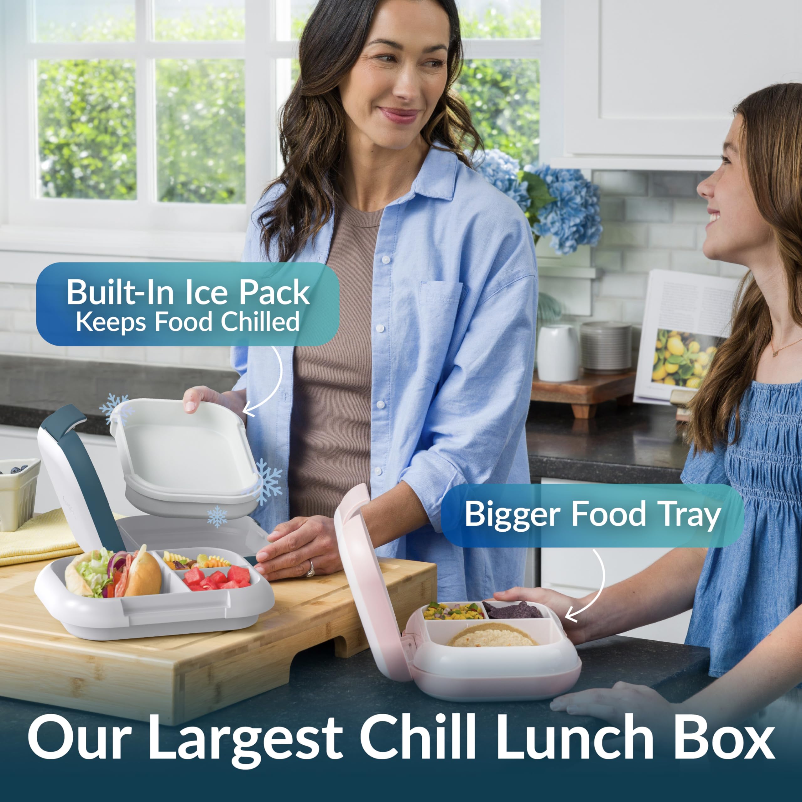 Bentgo con bandeja interior ajustable en 3 o 4 compartimentos para organizar alimentos