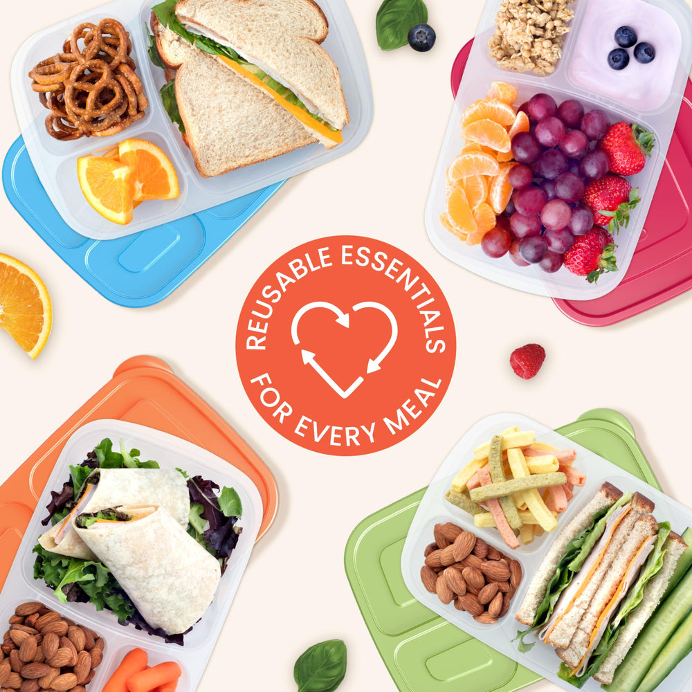Bentgo Easyboxes en uso escolar con niño llevando almuerzo organizado