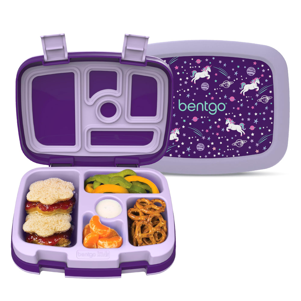 Bentgo vista frontal del paquete mostrando diseño estampado y cierre seguro