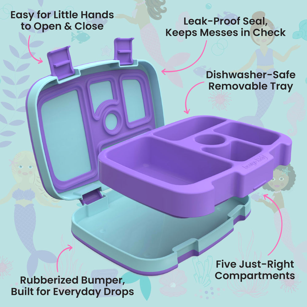 Bentgo en mochila escolar demostrando tamaño ideal y transporte cómodo para niños