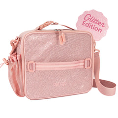 Bentgo lonchera frente glitter petal pink mostrando diseño llamativo y protección