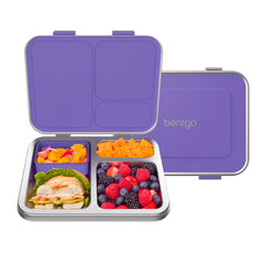Bentgo lonchera frontal mostrando cierre hermético y diseño infantil, fácil transporte