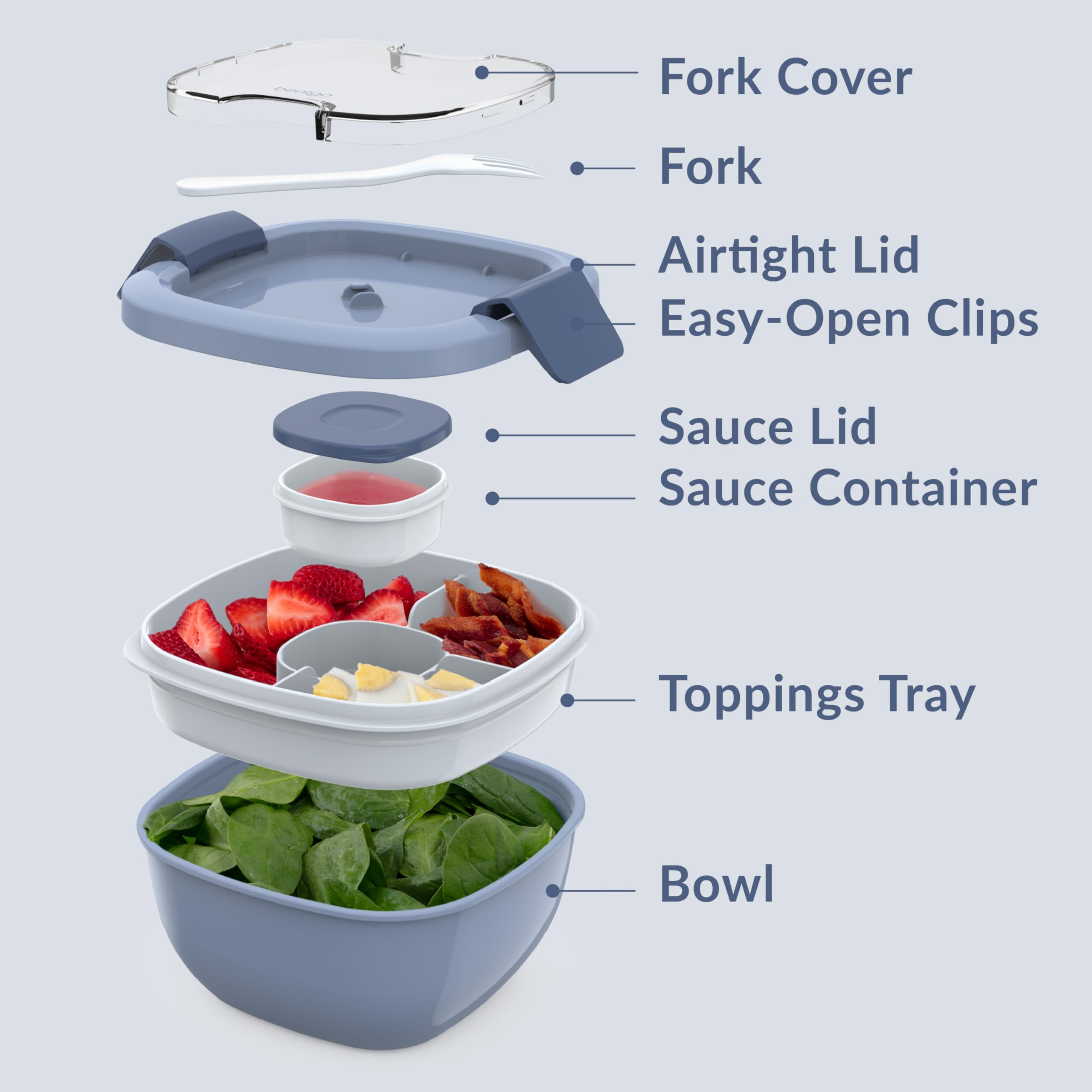 Bentgo Salad Container durante el almuerzo en oficina práctico y limpio