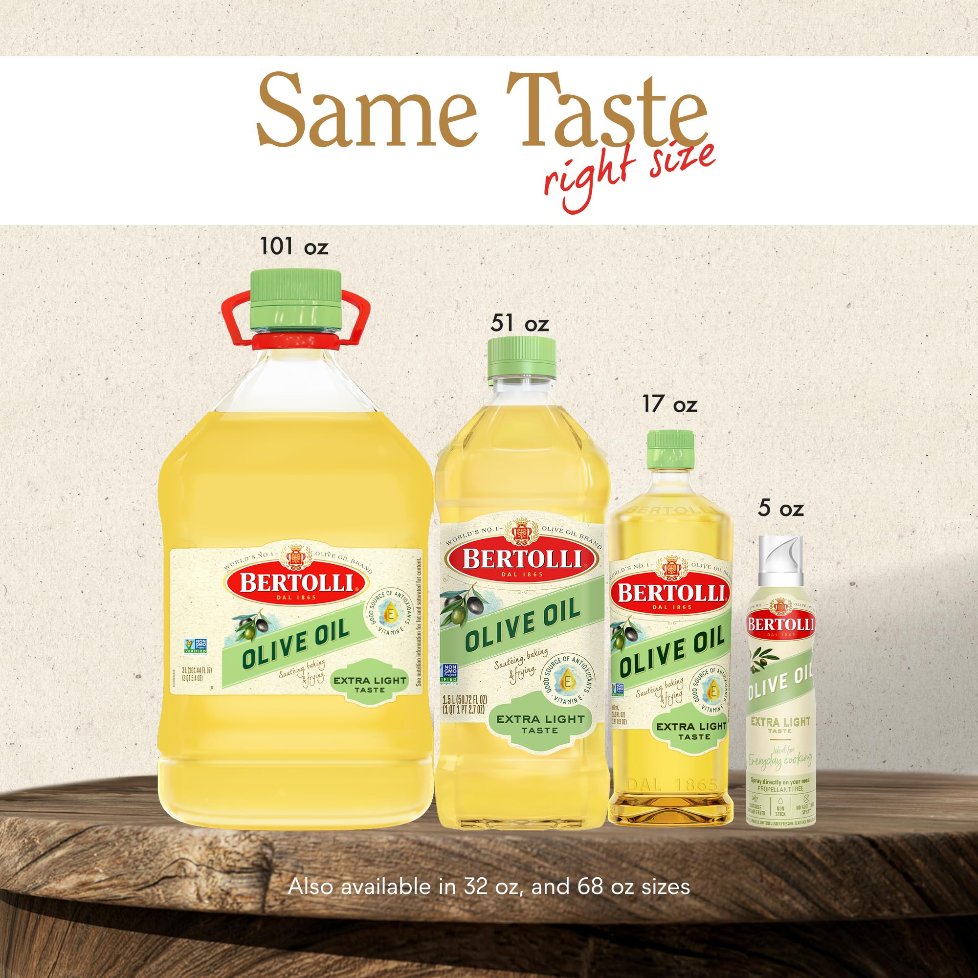 Bertolli botella en encimera con luz natural ideal para almacenamiento