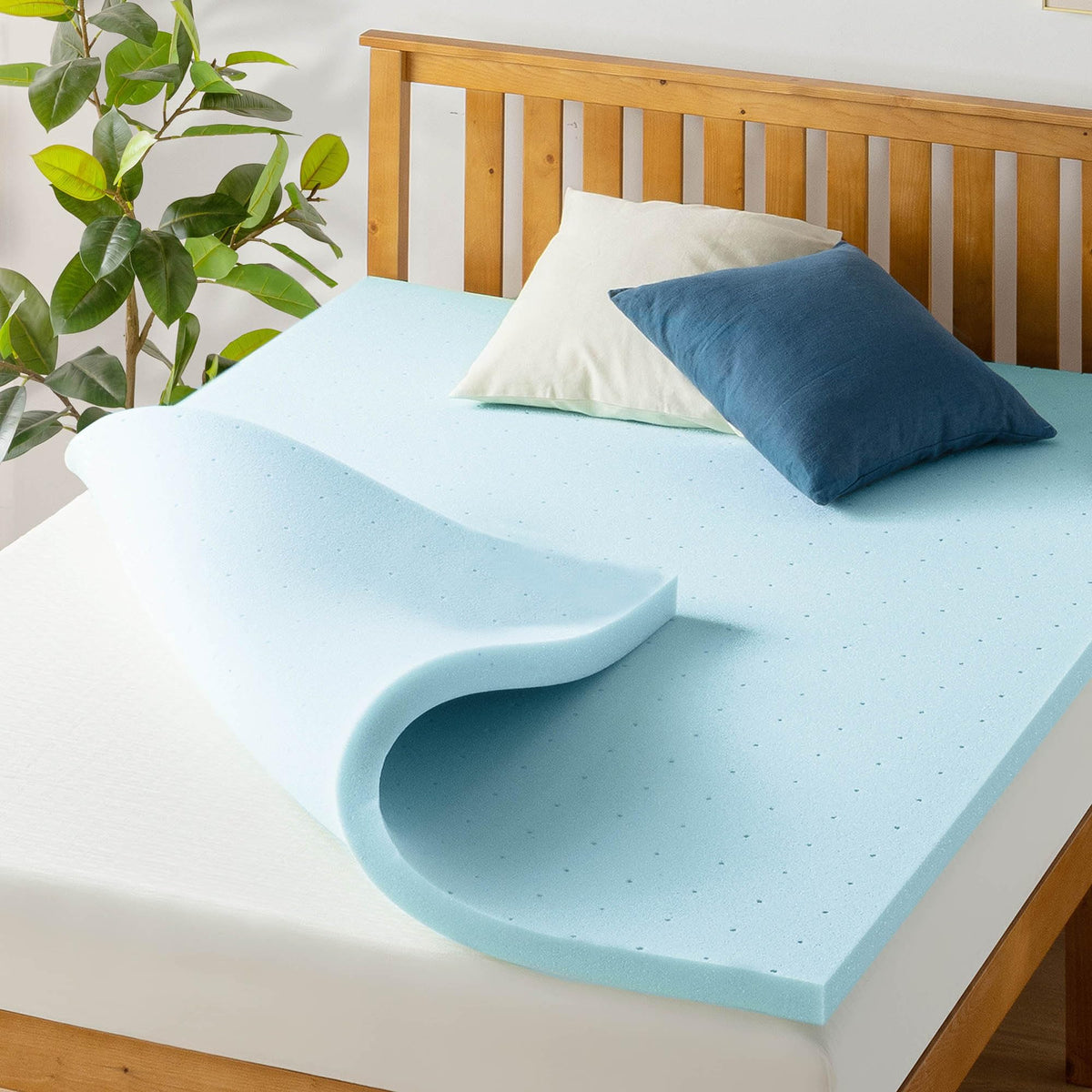 Best Price Mattress vista frontal del topper y embalaje, renovación rápida