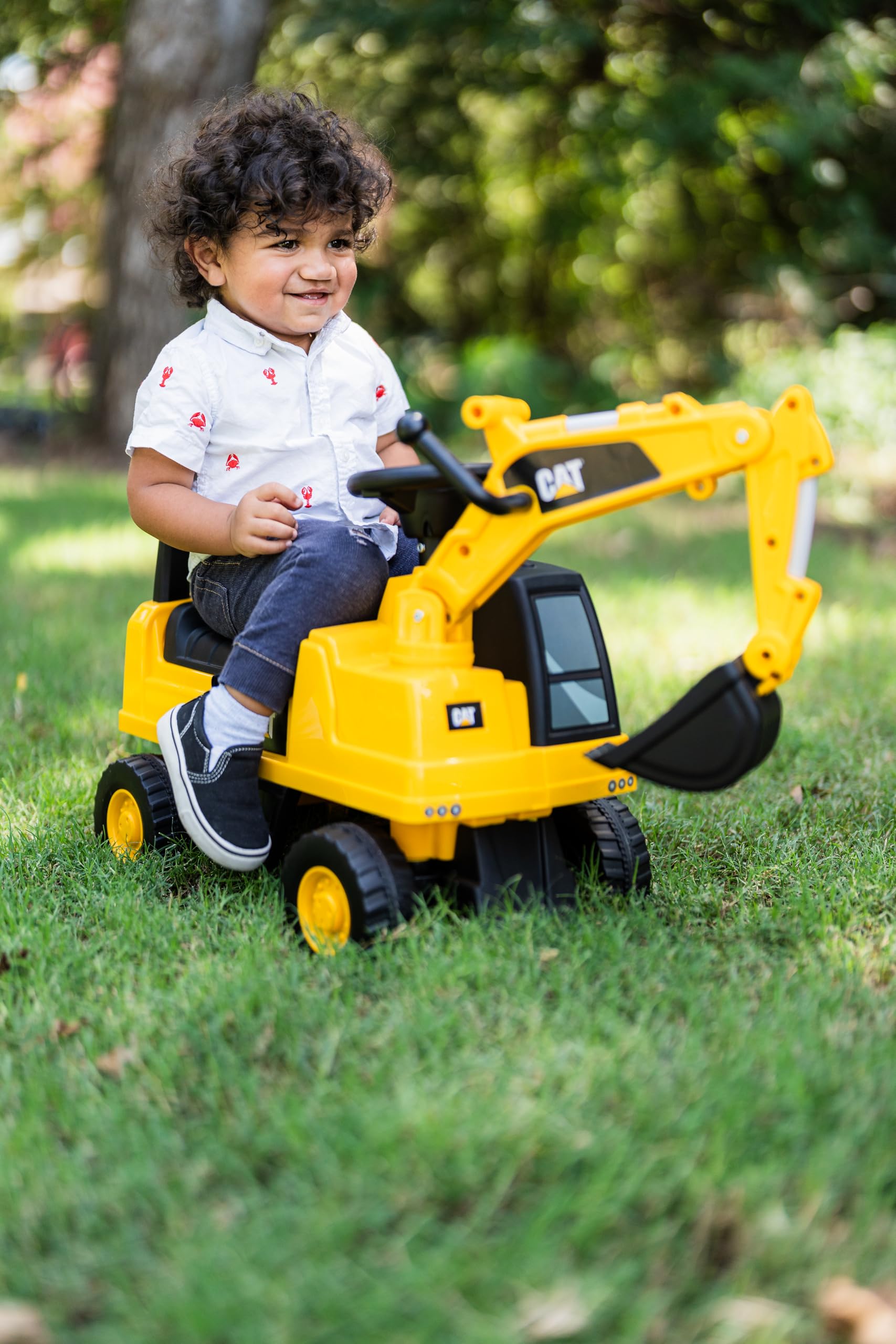 Best Ride On Cars excavadora CAT etiqueta con licencia oficial CAT visible