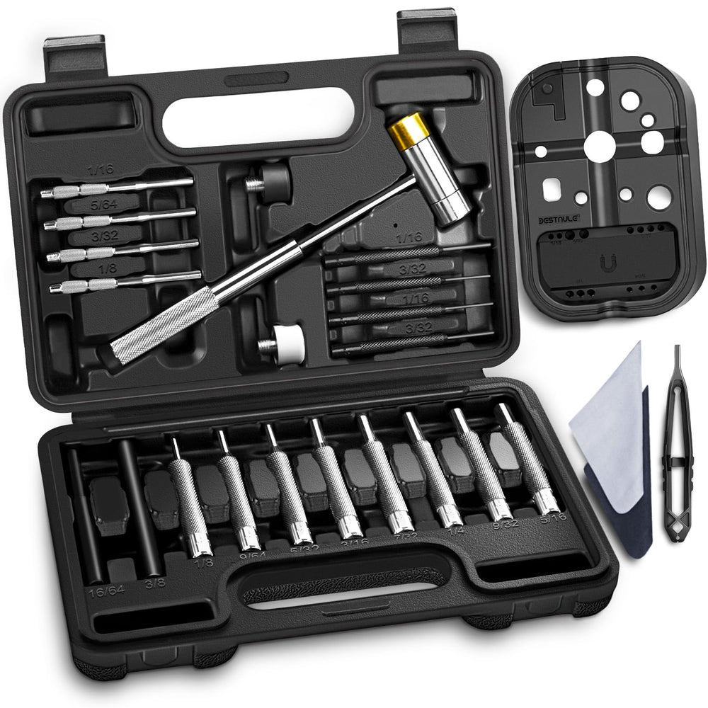 BESTNULE estuche abierto mostrando 25 piezas y organización, listo para trabajo eficiente