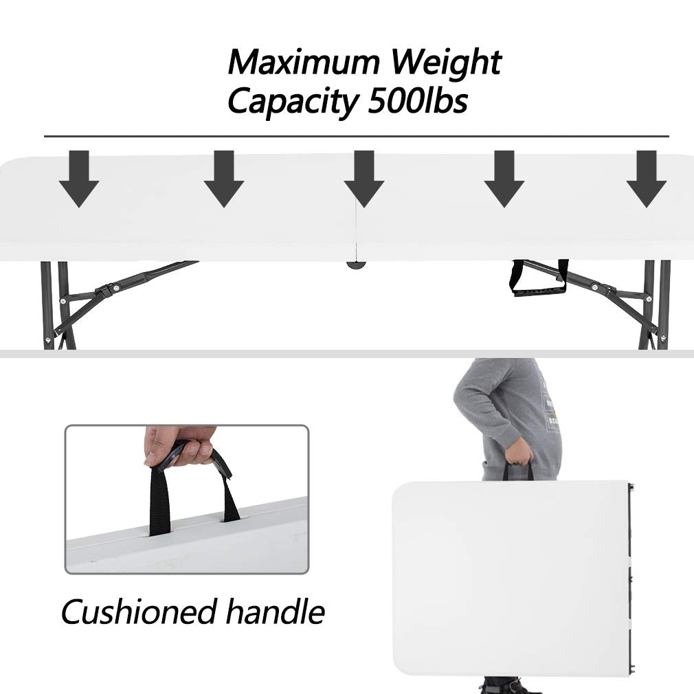 BestOffice mesa plegable cerrada con asa para transporte fácil y almacenamiento compacto